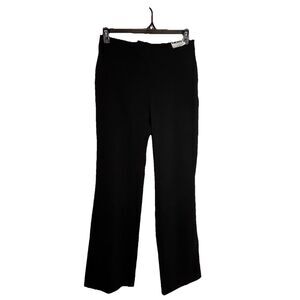 DKNY Women’s 6 Black Career Pants High Waist Wide Leg Zip Closure Elastic Back